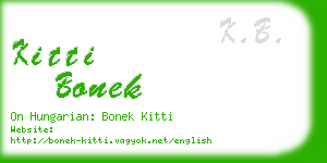 kitti bonek business card
